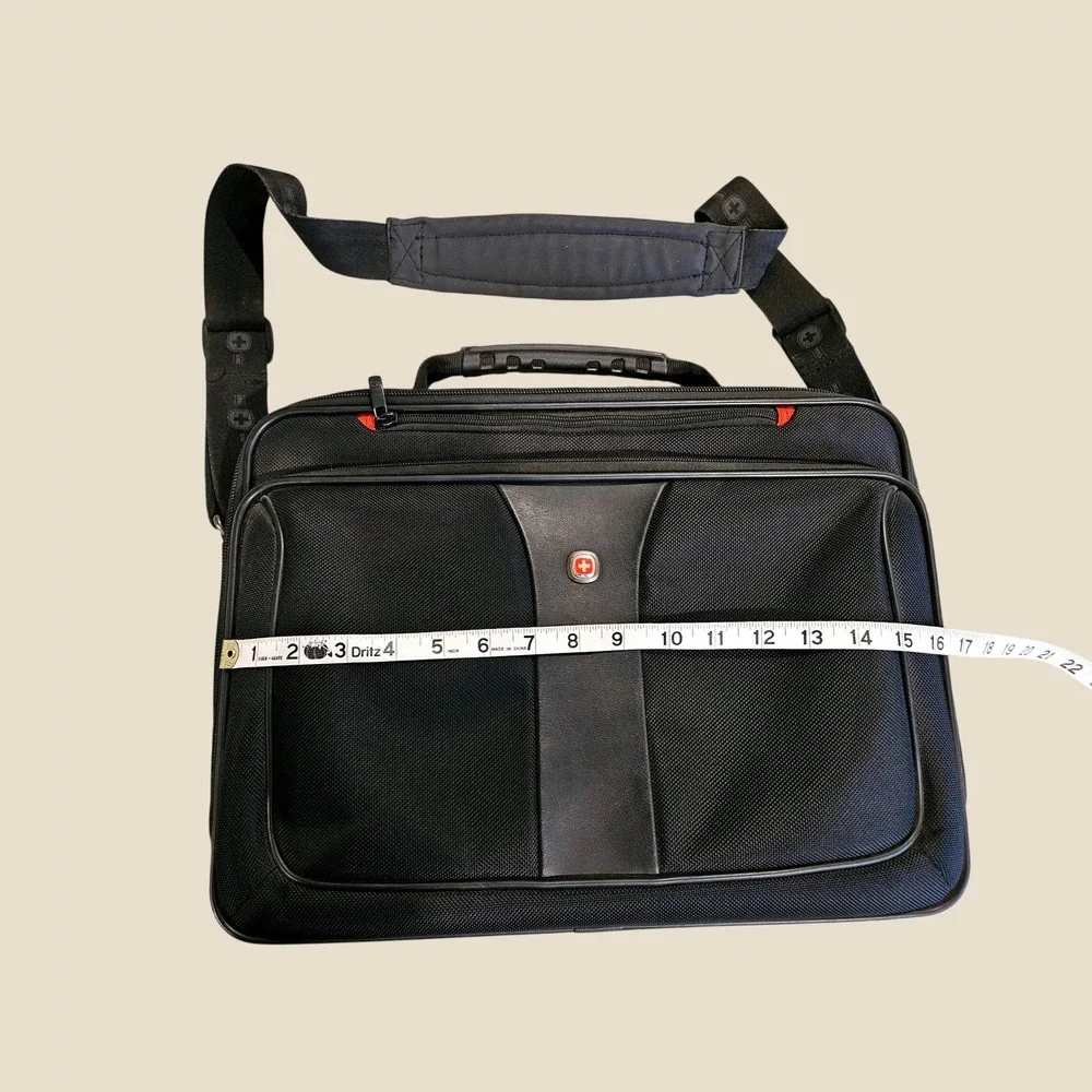 Wenger Swiss Gear Laptop Briefcase Black Ballistic Nylon Messenger Travel Bag